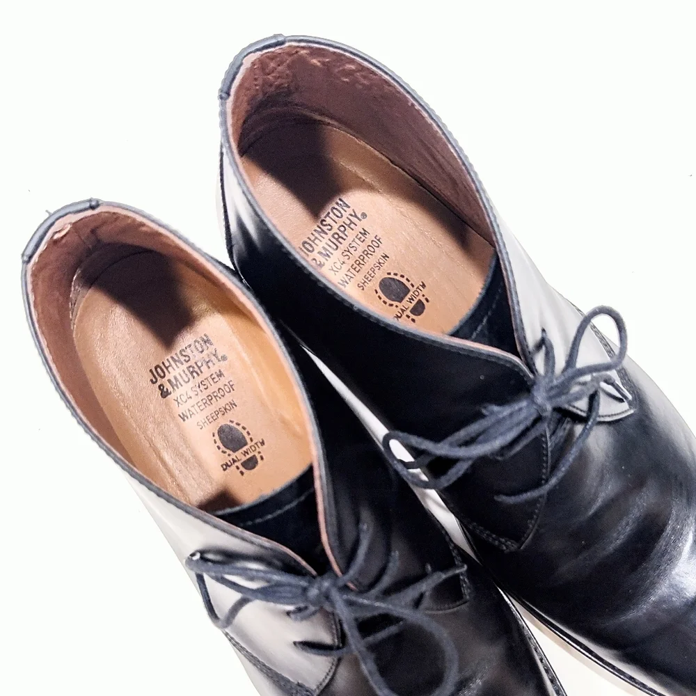 Johnston & Murphy XC4 Waterproof Chukka Boots Mens 9.5M Black Leather 15-1837